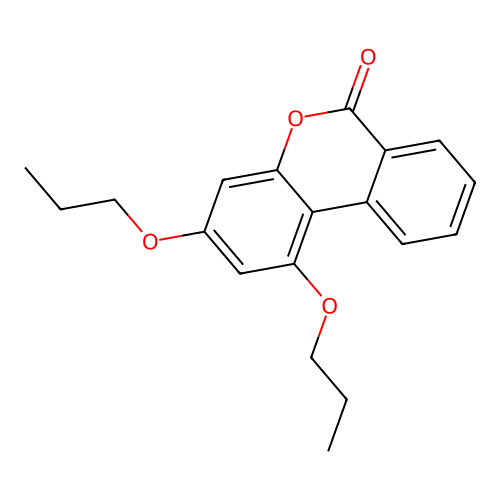 1,3-dipropoxy-6H-benzo[c]chromen-6-one structure