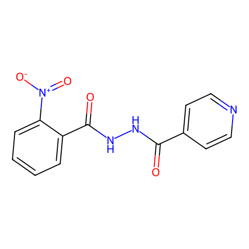N'-[(2-nitrophenyl)carbonyl]pyridine-4-carbohydrazide structure