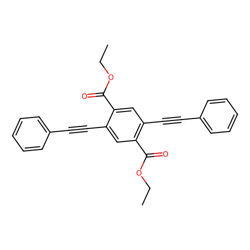 Diethyl 2,5-bis(phenylethynyl)benzene-1,4-dicarboxylate structure