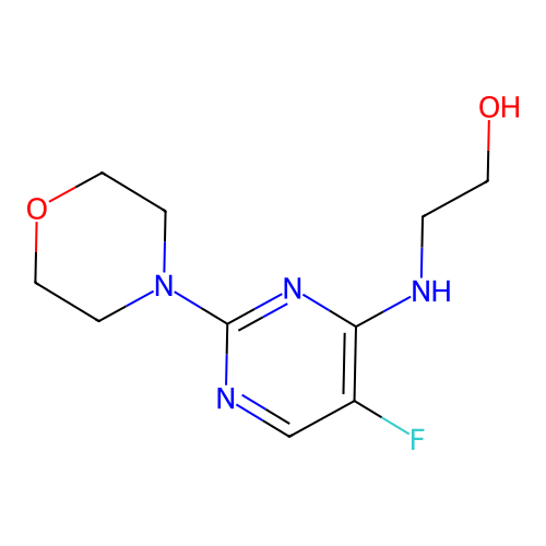 2-{[5-Fluoro-2-(4-morpholinyl)-4-pyrimidinyl]amino}ethanol structure