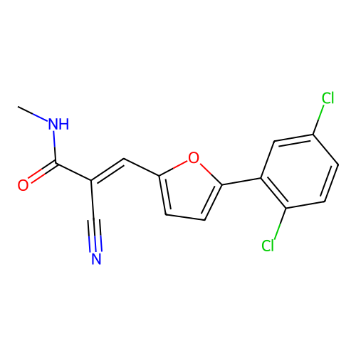 (2E)-2-cyano-3-[5-(2,5-dichlorophenyl)furan-2-yl]-N-methylprop-2-enamide structure