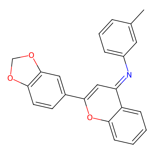 N-[(4E)-2-(1,3-benzodioxol-5-yl)-4H-chromen-4-ylidene]-3-methylaniline structure