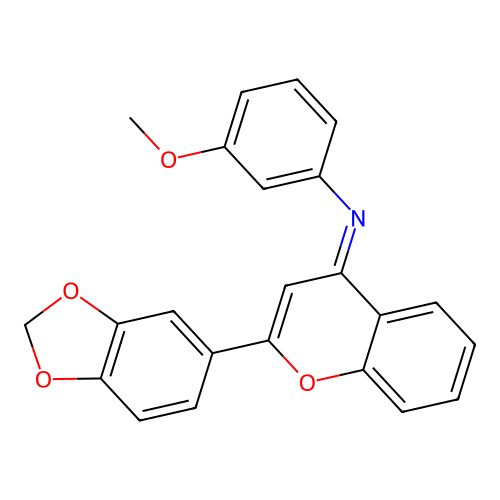 (E)-N-(2-(benzo[d][1,3]dioxol-5-yl)-4H-chromen-4-ylidene)-3-methoxyaniline structure
