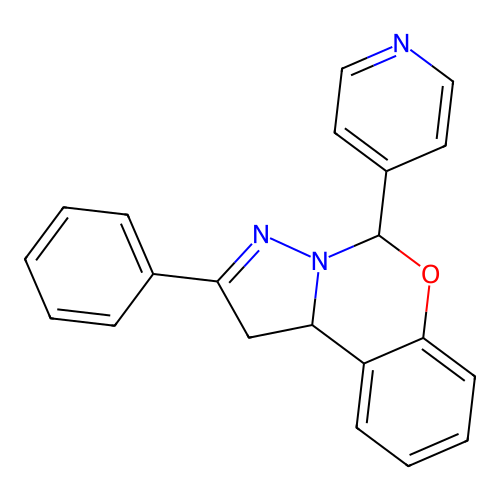 2-Phenyl-5-(pyridin-4-yl)-1,10b-dihydropyrazolo[1,5-c][1,3]benzoxazine structure