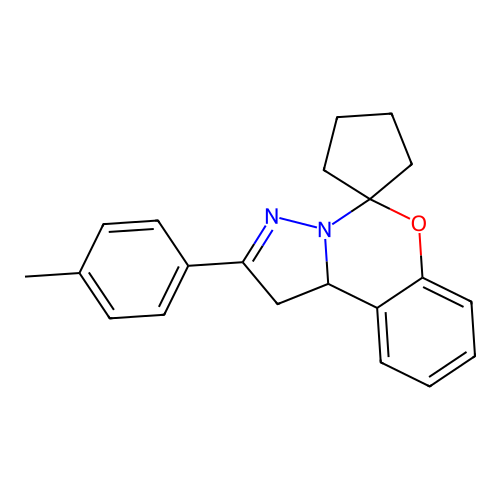 2'-(4-methylphenyl)-1',10b'-dihydrospiro[cyclopentane-1,5'-pyrazolo[1,5-c][1,3]benzoxazine] structure