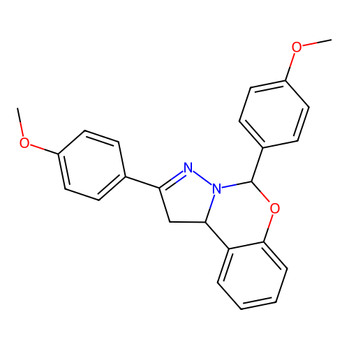2,5-Bis(4-methoxyphenyl)-1,10b-dihydropyrazolo[1,5-c][1,3]benzoxazine structure