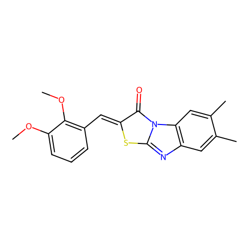 (Z)-2-(2,3-dimethoxybenzylidene)-6,7-dimethylbenzo[4,5]imidazo[2,1-b]thiazol-3(2H)-one structure