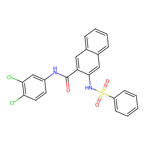 N-(3,4-dichlorophenyl)-3-[(phenylsulfonyl)amino]naphthalene-2-carboxamide structure