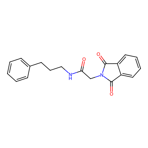 2-(1,3-dioxo-1,3-dihydro-2H-isoindol-2-yl)-N-(3-phenylpropyl)acetamide structure