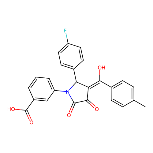 3-(2-(4-fluorophenyl)-4-hydroxy-3-(4-methylbenzoyl)-5-oxo-2,5-dihydro-1H-pyrrol-1-yl)benzoic acid structure