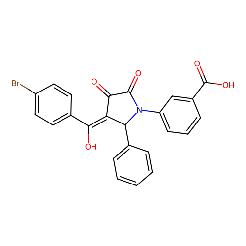 3-(3-(4-bromobenzoyl)-4-hydroxy-5-oxo-2-phenyl-2,5-dihydro-1H-pyrrol-1-yl)benzoic acid structure