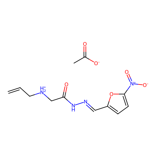 2-Furaldehyde, 5-nitro-, (allylaminoacetyl)hydrazone, acetate structure