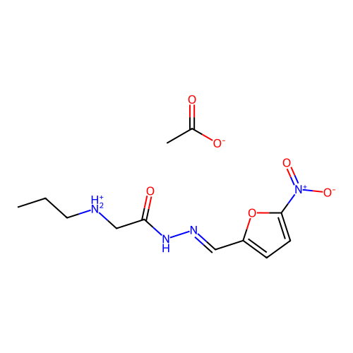 2-Furaldehyde, 5-nitro-, (propylaminoacetyl)hydrazone, acetate structure