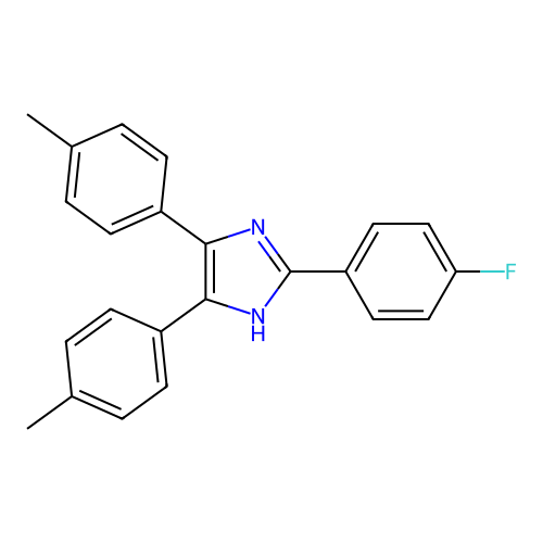 2-(4-fluorophenyl)-4,5-bis(4-methylphenyl)-1H-imidazole structure
