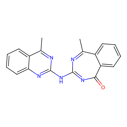 5-Methyl-3-[(4-methylquinazolin-2-yl)amino]benzo[e]1,3-diazepin-1-one structure