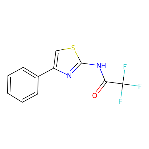 2,2,2-trifluoro-N-(4-phenyl-1,3-thiazol-2-yl)acetamide structure