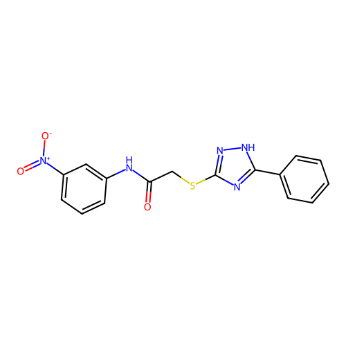 N-(3-nitrophenyl)-2-[(5-phenyl-4H-1,2,4-triazol-3-yl)sulfanyl]acetamide structure