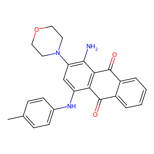 1-Amino-4-(4-methylanilino)-2-morpholin-4-ylanthracene-9,10-dione structure