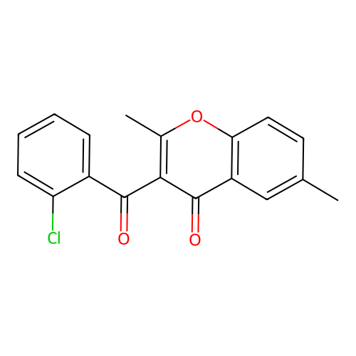 3-[(2-chlorophenyl)carbonyl]-2,6-dimethyl-4H-chromen-4-one structure