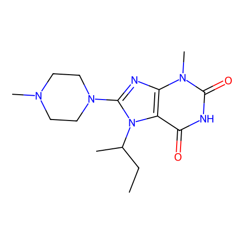 7-(sec-butyl)-3-methyl-8-(4-methylpiperazin-1-yl)-1H-purine-2,6(3H,7H)-dione structure