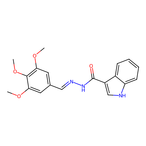 N-[(E)-(3,4,5-trimethoxyphenyl)methylideneamino]-1H-indole-3-carboxamide structure
