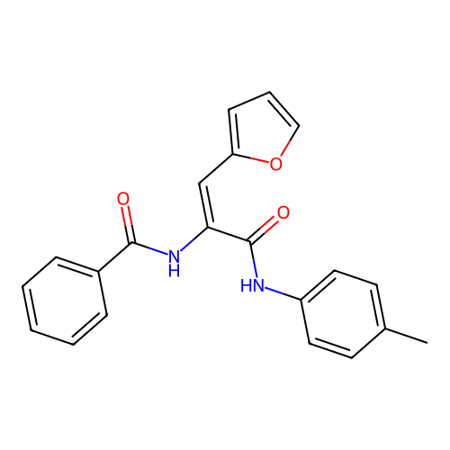 N-{(1E)-1-(furan-2-yl)-3-[(4-methylphenyl)amino]-3-oxoprop-1-en-2-yl}benzamide structure