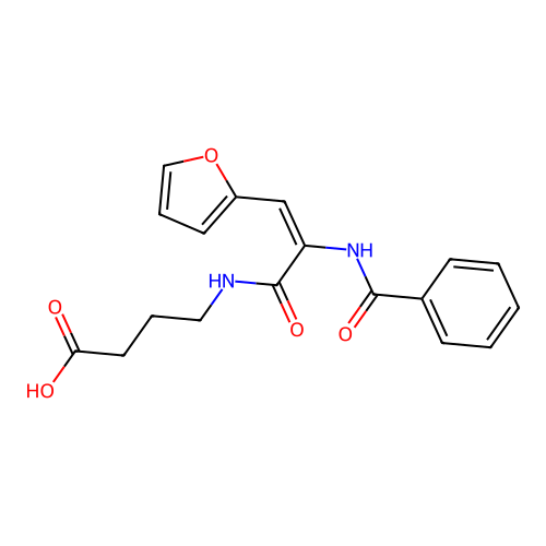 (E)-4-(2-benzamido-3-(furan-2-yl)acrylamido)butanoic acid structure