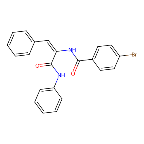 Benzamide, 4-bromo-N-[(1-phenylaminocarbonyl)-2-phenylethenyl]- structure