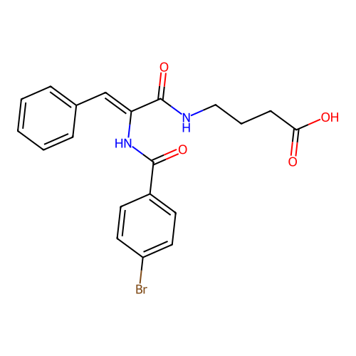 4-(2-(4-Bromobenzamido)-3-phenylacrylamido)butanoic acid structure