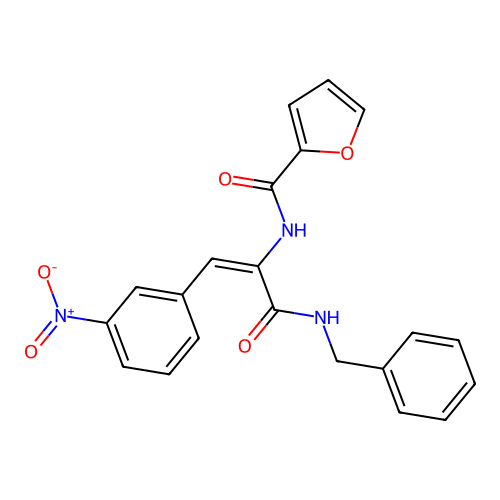 N-[1-[(benzylamino)carbonyl]-2-(3-nitrophenyl)vinyl]-2-furamide structure
