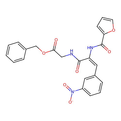 benzyl N-[2-(2-furoylamino)-3-(3-nitrophenyl)acryloyl]glycinate structure