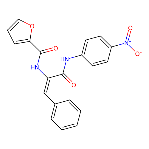 (2E)-2-(2-furylcarbonylamino)-N-(4-nitrophenyl)-3-phenylprop-2-enamide structure