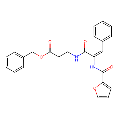 benzyl N-[2-(2-furoylamino)-3-phenylacryloyl]-beta-alaninate structure