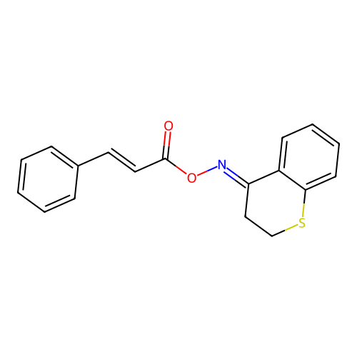 (2,3-Dihydrothiochromen-4-ylideneamino) 3-phenylprop-2-enoate structure