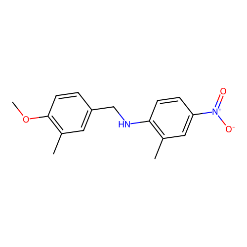 N-(4-methoxy-3-methylbenzyl)-2-methyl-4-nitroaniline structure