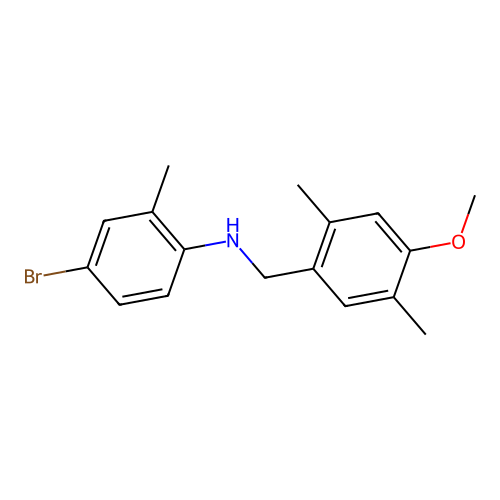 4-bromo-N-(4-methoxy-2,5-dimethylbenzyl)-2-methylaniline structure