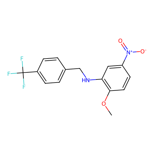 (2-Methoxy-5-nitro-phenyl)-(4-trifluoromethyl-benzyl)-amine structure