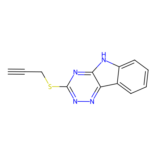 2-propynyl 5H-[1,2,4]triazino[5,6-b]indol-3-yl sulfide structure