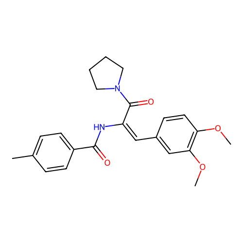 N-[2-(3,4-Dimethoxy-phenyl)-1-(pyrrolidine-1-carbonyl)-vinyl]-4-methyl-benzamide structure