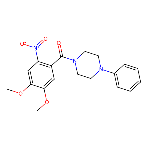 (4,5-Dimethoxy-2-nitrophenyl)(4-phenylpiperazin-1-yl)methanone structure