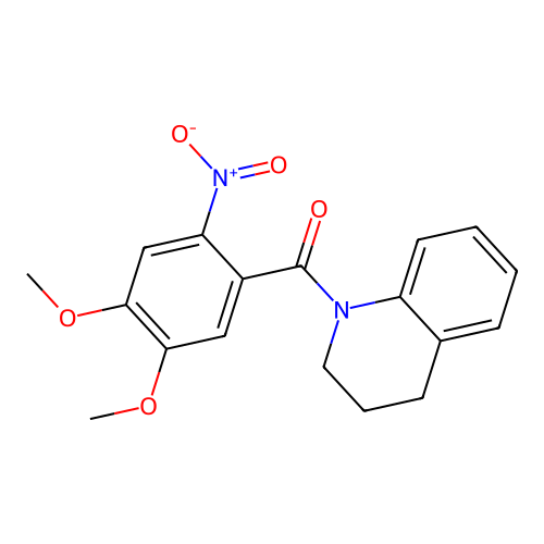 (3,4-Dihydro-2H-quinolin-1-yl)-(4,5-dimethoxy-2-nitro-phenyl)-methanone structure
