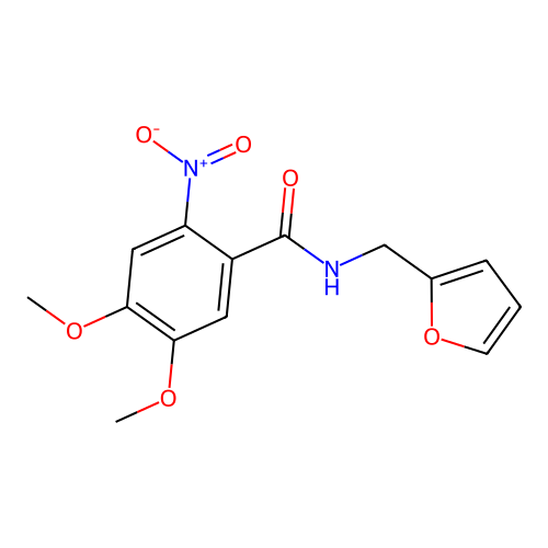 N-(furan-2-ylmethyl)-4,5-dimethoxy-2-nitrobenzamide structure