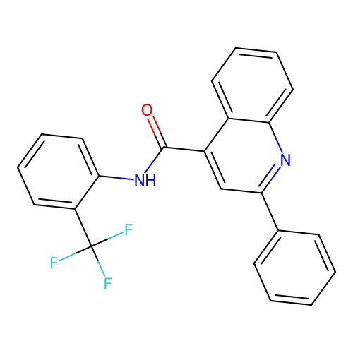2-phenyl-N-[2-(trifluoromethyl)phenyl]quinoline-4-carboxamide structure