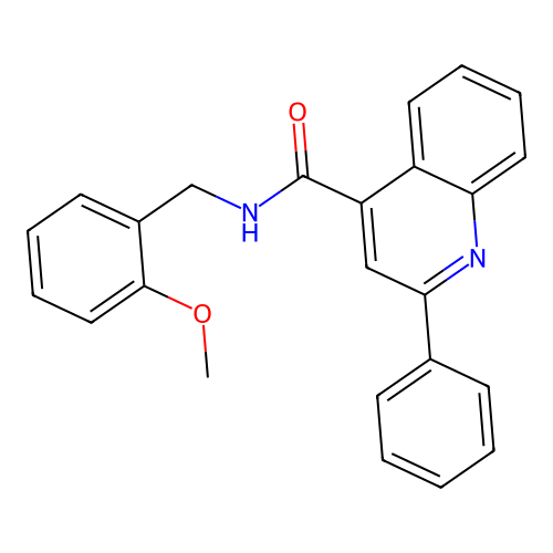 N-(2-methoxybenzyl)-2-phenylquinoline-4-carboxamide structure
