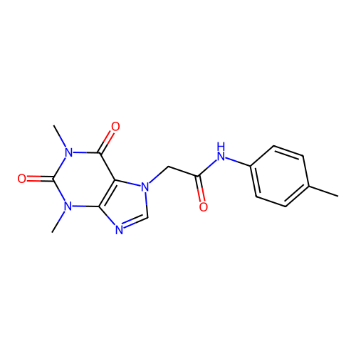 2-(1,3-dimethyl-2,6-dioxo-1,2,3,6-tetrahydro-7H-purin-7-yl)-N-(4-methylphenyl)acetamide structure