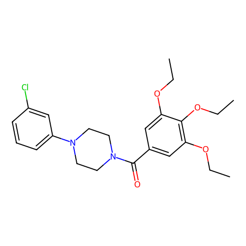 4-(3-Chlorophenyl)piperazinyl 3,4,5-triethoxyphenyl ketone structure