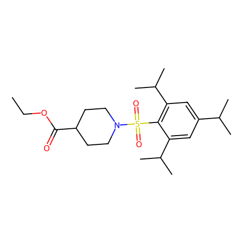 Ethyl 1-{[2,4,6-tris(methylethyl)phenyl]sulfonyl}piperidine-4-carboxylate structure