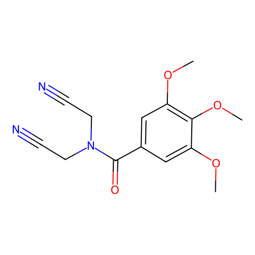 N,N-bis(cyanomethyl)-3,4,5-trimethoxybenzamide structure