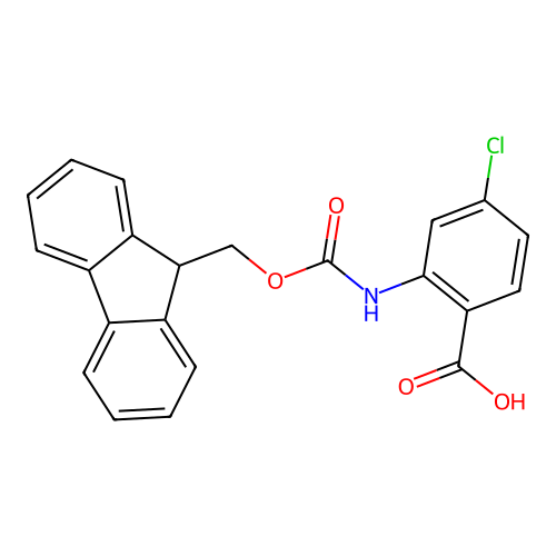 4-chloro-2-((((9H-fluoren-9-yl)methoxy)carbonyl)amino)benzoic acid structure
