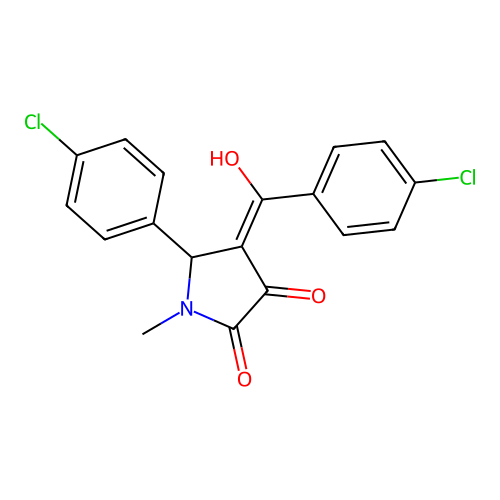 4-(4-chlorobenzoyl)-5-(4-chlorophenyl)-3-hydroxy-1-methyl-1H-pyrrol-2(5H)-one structure